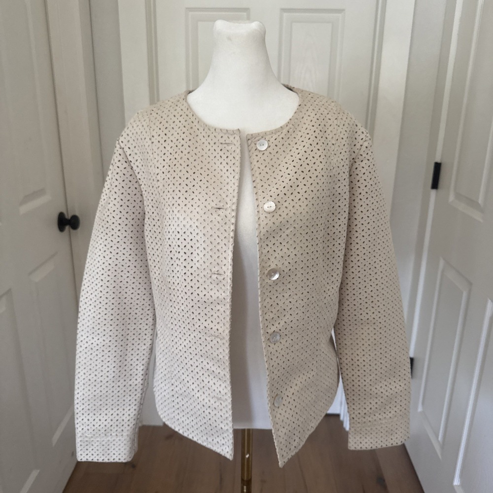Ruby Rd. Womens Button Down Faux Suede Size 8 Top Jacket Cutout‎ Western Dressy - Picture 2 of 9